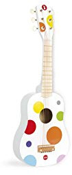 Janod - Chitarra Coriandoli (Legno), Strumento Musicale per Bambini, Giocattolo Di Imitazione e Risveglio Musicale, Colore: Rosso - Da 3 Anni in su, J07598