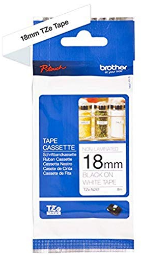 Brother Original P-touch Schriftband TZe-N241 18 mm, schwarz auf weiß (kompatibel u.a. mit Brother P-touch 1830/VP, -D400/VP, -D450, -D600/VP, -P700, -2430) nicht laminiert