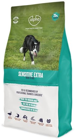Alpha Sensitive Extra Hypoallergenic Dry Dog Food | Complete Nutrition for Dietary Sensitivities | Duck & Rice, 15kg