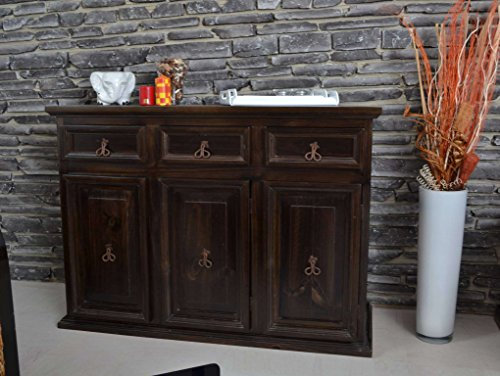 MiaMöbel | Sideboard aus Massivholz 126 x 90 cm | Pinie | Kolonialstil-Kommode | Mexico Möbel
