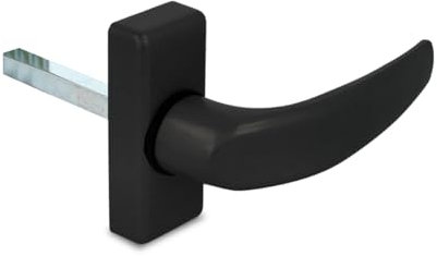 Amig - Poignée de porte à rosace - Modèle Delta - En aluminium - Mesure : 121 x 72 mm - Carré de 8 mm - Noir