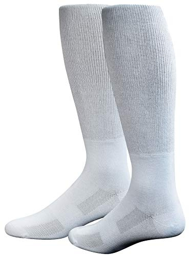 Yomandamor Mens Diabetic Over the Calf Breathable Mesh Socks with Non-binding Top,4 Pairs