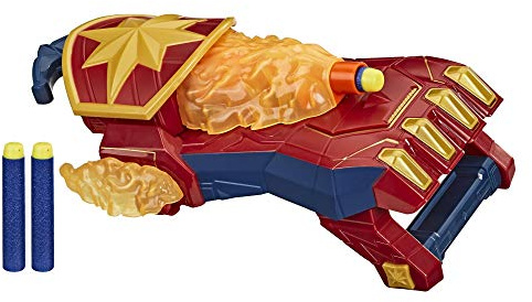 Power Moves Captain Marvel Photon Blaster, NERF Dart Shooting Toy for Kids, Role Play, Toys for Kids 5 Years and Older