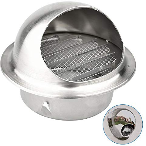 SNAGAROG Ventilation Cover Stainless Steel Air Vent Round Wall Vent Outlet Metal Ventilation Grille Ducting Suit for 4 inch Diameter Pipes for Home or Industrial Applications（ø100mm,Silver）