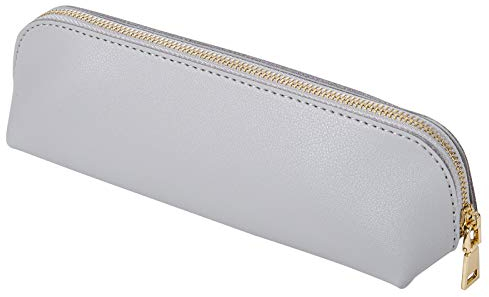 Fyore Federmäppchen, PU Leder Schlampermäppchen Kleines Stiftetasche Mit Reißverschluss (Wolken Grau)