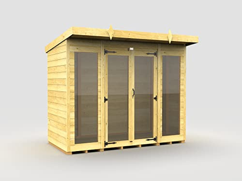 Total Sheds 8 x 4 ft Pent Summer House, Tanalised Pressure Treated, EPDM Roof, 15 Year Warranty