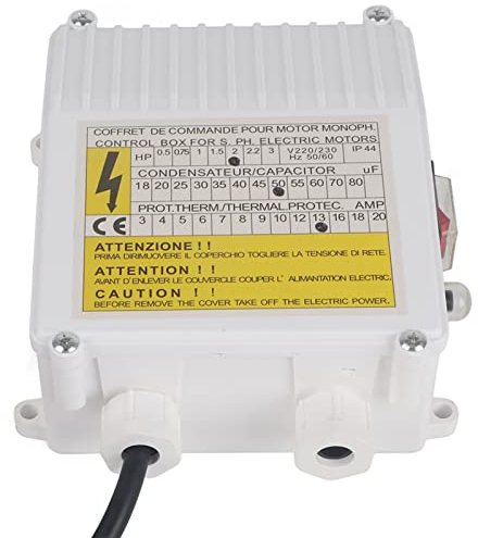 Controller della Pompa, Scatola di Controllo della Pompa, Controller Integrato Dell'interruttore di Protezione Termica per Pompe Sommergibili per Pozzi Profondi, Pompe Idrauliche (1500 W Spina UE
