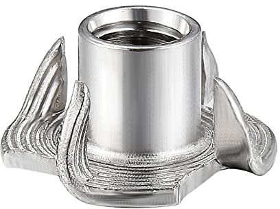 Wensilon 100pcs 1/4-20 T-nut 304 Stainless Steel Four-jaw - for Home, Hotel Outdoor Threaded Insertion
