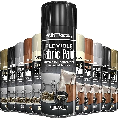 AlezyB - Flexible Fabric Spray Paint 200ml,Suitable for Leather Vinyl Textile Clothes and most fabrics (1 x Pack, Black)