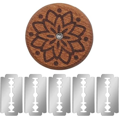 Lama pane,Taglierino per Pane,Coltello da Pane,Lama Pane,Coltello per Impasto Coltello da Panettiere con 5 Lame per Cuocere Intagliare Modelli di Pane Crudo Coltello per Segnare Versione Rotonda