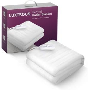 LUXTROUS Electric Blanket, Soft Polyester Electric Blanket Fitted Underblanket Mattress Cover With 3 Heat Settings Detachable Remote, Overheat Protection,Machine Washable Heated Blankets(Single)