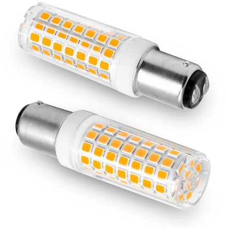 B15D LED Dimmbar 6W Ersatz für Osram Halolux Ceram 50W 60W B15D Halogenlampe, Kein Flackern, 230V, 630 Lumen, Warmweiß 3000K, 360°Abstrahlwinkel, 2er Pack
