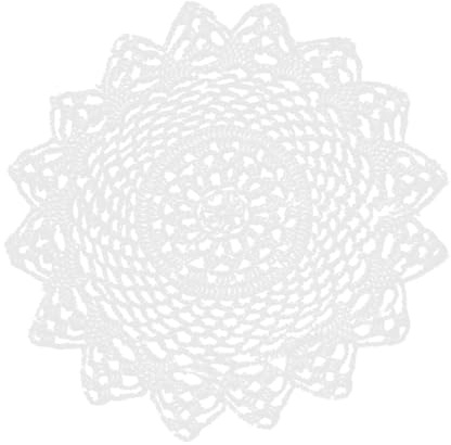 NIYANGLE Set de Table Crochet Rond 30 CM Blanc en Coton 100% Naturel Napperon Européen Vintage Dessous de Plat Artisanal pour Mariage et Réception Décoration de Table Élégante