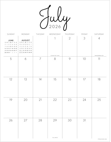 TF Publishing July 2026 - June 2027 Large Art Poster Wall Calendar with Premium Paper Tear-Off Sheets - 12 Month Academic Year Desk or Hanging Office Calendar for Schedules - 17 in x 22 in