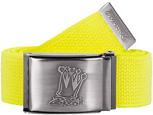 2Stoned Geldgürtel Tresorgürtel Neon-Gelb 4 cm breit Matte Schnalle Crown für Damen und Mädchen