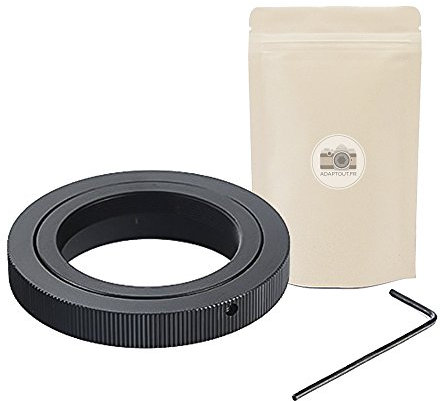 T2 EOS - Anello adattatore per obiettivo T2 e corpo macchina Canon EOS EF EFS - 100% in metallo - Messa a fuoco infinito conservata - Adaptout marca francese