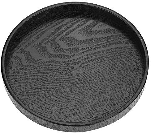 Bandeja de té para Servir de Madera, ASHATA Bandeja de Camarero Antideslizante de Madera Bandeja de Servicio Redonda Té de Madera Café Snack Café Comidas Bandeja de Servicio, (30cm)