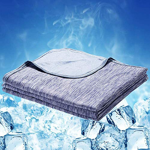 Luxear Cooling Blanket for Summer, Throw Blanket With Arc-Chill 3.0 Technology Keep Cool For Sofa Bed, Comfort Soft Nap Blanket Fabric Breathable Adult Baby Children Pet Dog, 130 x 170 Cm, Blue