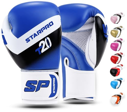 Starpro T20 Boxhandschuhe für Harte Schläge & schnelles K.O. - Boxhandschuhe Männer & Damen, Box Handschuhe, Boxing Gloves (Blau,8oz)