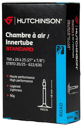 HUTCHINSON - Camera d'aria - Standard - Innertube - Resistenza e antiforatura - Bicicletta da strada - Valvola Presta - Spessore 0,9 mm - 48 MM - 700 x 20-25