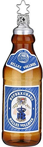 Ölflaska HB 13,5 cm – grönt glas 10066S021 Bayersk fest – julgransdekoration påsksmycken glas munblåst jul påsk dekoration året runt
