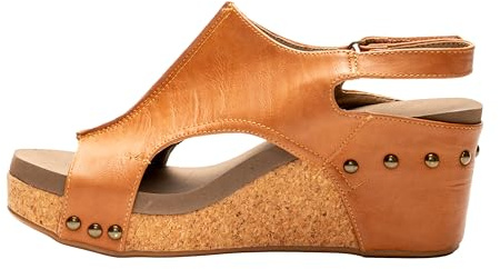 Corkys Footwear Women's Casual Cognac Smooth Carley Wedge Size 09
