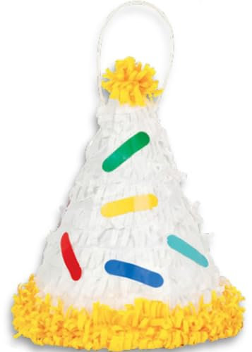 Unique Party 25626 - Mini Party Hat Pinata Favour Decor, Multicolour