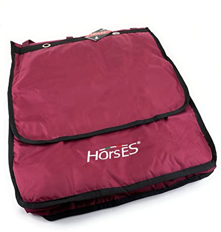 Horses, Portaoggetti da Box, Realizzato in Nylon, Adatto al Fissaggio al Box, Abbinabile con il Cancelletto Chiudiporta Horses (Bordeaux)