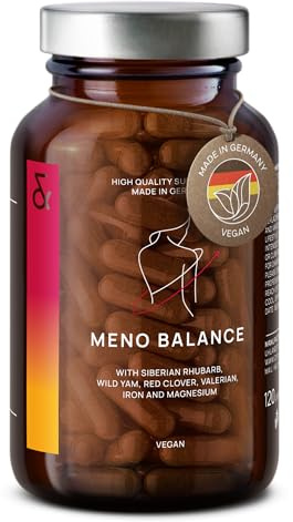 CLAV® Menopause Complex – Meno Balance – Nutrient Support for Women 45+ with Wild Yam, Siberian Rhubarb & Red Clover – 120 Capsules – Vegan