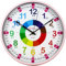 Kiddus Kinder Wanduhr, Jungen und Mädchen, Analoger Lernuhr mit Zeitlernübungen, Kinderwanduhr Ohne Ticken, Kinderzimmer Lautlose, Schule, Uhrzeiger Deutsch