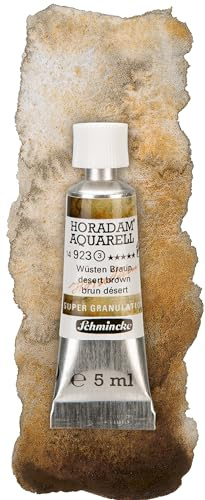 Schmincke - HORADAM® AQUARELL, Super Granulation, 14 923 001 Desert Brown, 5 ml tube, very strong granulating colors, finest, super granulating watercolors