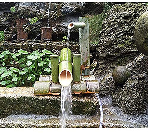DDNGEJ Brunnen Bambusgarten Japan Kaskadenbrunnen Außenwasserspeier, handgefertigt