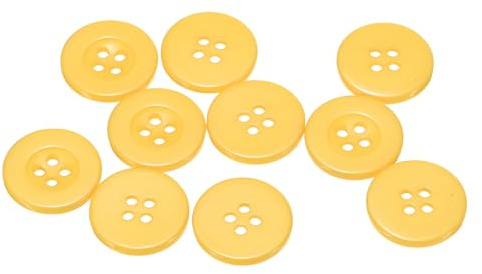 HARFINGTON 10pcs 32L Sewing Buttons 3/4(20mm) Resin Round Flat 4-Hole Craft Replacement Buttons for Sewing Shirt Clothing and DIY, Yellow