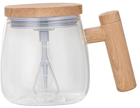 Självrörande mugg självrörande kaffekopp 382 ml elektrisk höghastighetsblandningskopp självrörande kaffemugg med lock batteridriven resemugg i glas omrörande kopp