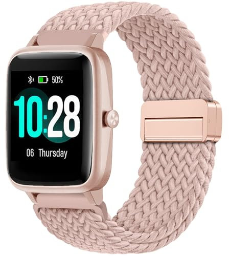 OUTPUTBT 19mm Geflecht Magnetisch Armbänder für GRV FC1 Nylon Ersatzarmband für HAMA 4900/5910 Veryfitpro ID205L Armband für Uwatch 3 Fitpolo H205L LETSACTIV ID205S Vowtop ID205U Damen Herren