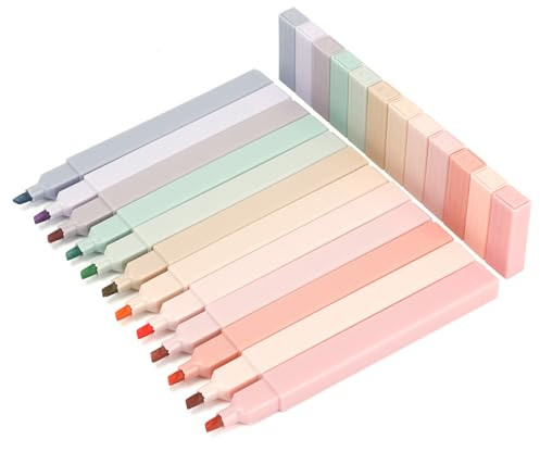 loacuony Textmarker Pastell, 12 Stück, Bibelmarker, Highlighter Pen, Leuchtstifte, Marker Stifte, Stifte Aesthetic, Schulsachen, Bibel Textmarker, Schul Sachen