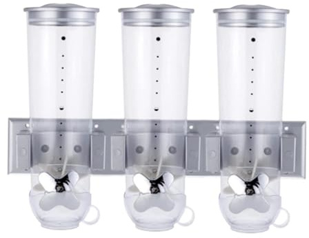 Contenitore per cereali da parete – cestino per prodotti secchi | Dispenser per cereali con bicchiere, contenitore per cereali a parete per alimenti secchi e snack, per