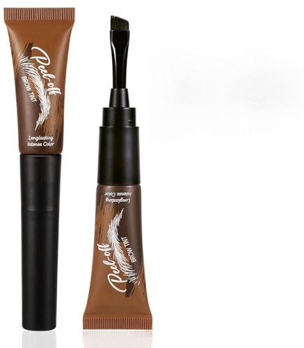 Tattoo Peel Off Eyebrow Tint, Dark Brown Eyebrow Dye, Semi-Permanent Brow Gel for Natural Fuller Brows, Quick Drying Waterproof and Smudgeproof Espresso Brow Tattoo