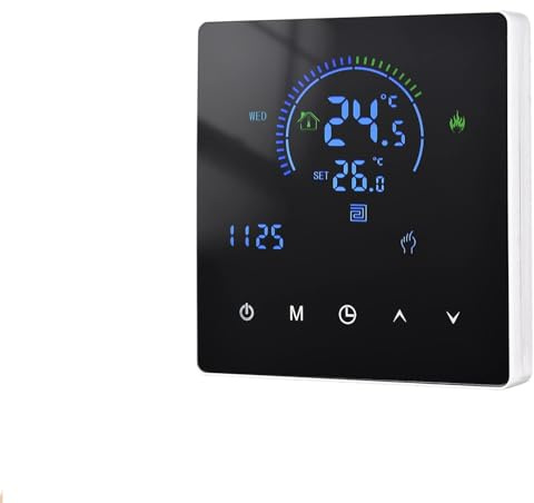 Omabeta WiFi Smart Termostat, Temperaturkontroll, Veckoprogrammerbar, Pekknapp, Programmerbar App-fjärrkontroll, LCD-skärm för Hem, Kontor, Skola (2)