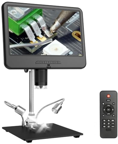 Ujjdwiurgh AD210 digitalt mikroskop 10,1 tum justerbar LCD för elektronik mikroskop verktyg PCB/SMD 1080P lödning mikroskopi