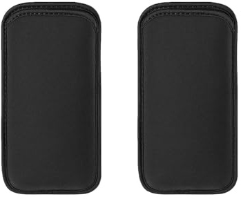 2 stycken mobiltelefonfodral i neopren, universell mobiltelefonficka, stötsäker väska för iPhone 17 16 15 14 13 12 Pro Max, Samsung Galaxy S25, S24, S23, S21, present för män och kvinnor, svart