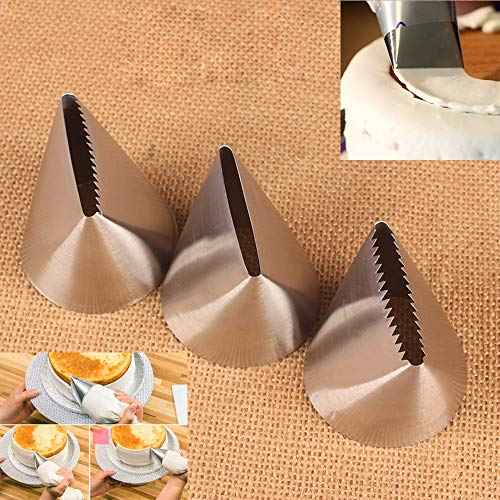 BLUGUL 3pcs Extra Große Eben Spritztüllen, zum Abwischen der Kuchenoberfläche