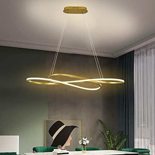 LED Lampadario soggiorno a sospensione, L100cm 48W Lampada a Tavolo da Pranzo Cucina Lampadari Moderna Regolabile Altezza Lampada a Sospensione Ufficio Bagno Sala Soffitto Lampade 3000K luce calda