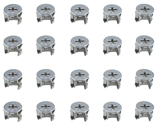 TAODAN Lot de 20 écrous de verrouillage pour meubles, 14,6 x 11,5 mm, pour armoire, tiroir, armoire, panneau de connexion