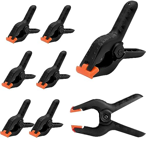 8 Stück Klemmzwingen, Robuste Federklemme, Klemmen Federzwingen, Schwerlaste Nylon Federklemmen, für Muslin, Holzbearbeitung, Studio und Fotostudios
