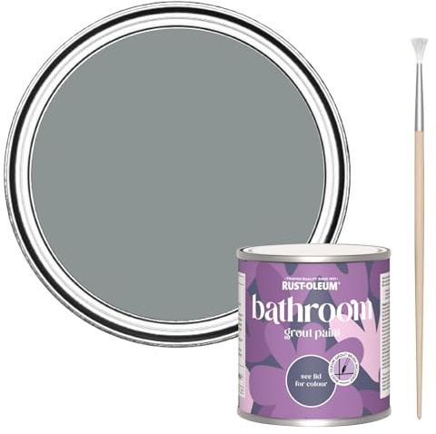 Rust-Oleum Mould-Resistant Grey Bathroom Grout Paint -Slate 250ml