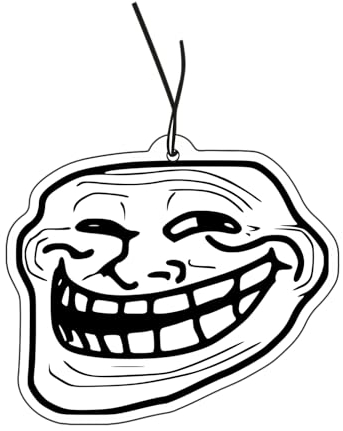 CME.Promo 2 x albero profumato con motivo Troll Face, distributore di profumo auto, auto tuning air freshener, ciondolo profumato per auto