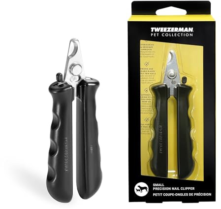 Tweezerman Small Nail Clippers for Dogs & Cats, Manual Professional Dog & Cat Nail Trimmer with Ergonomic Handle