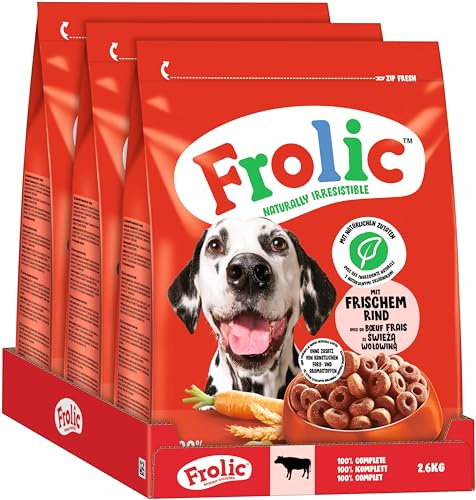 Frolic Hundar torrfoder med färskt nötkött 3 x 2,6 kg