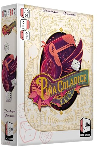 IELLO: Pina Coladice - Gioco da tavolo con dadi di strategia, tema bevande giocose, gioco per feste in famiglia, età 8+, 2-4 giocatori, 10 minuti
